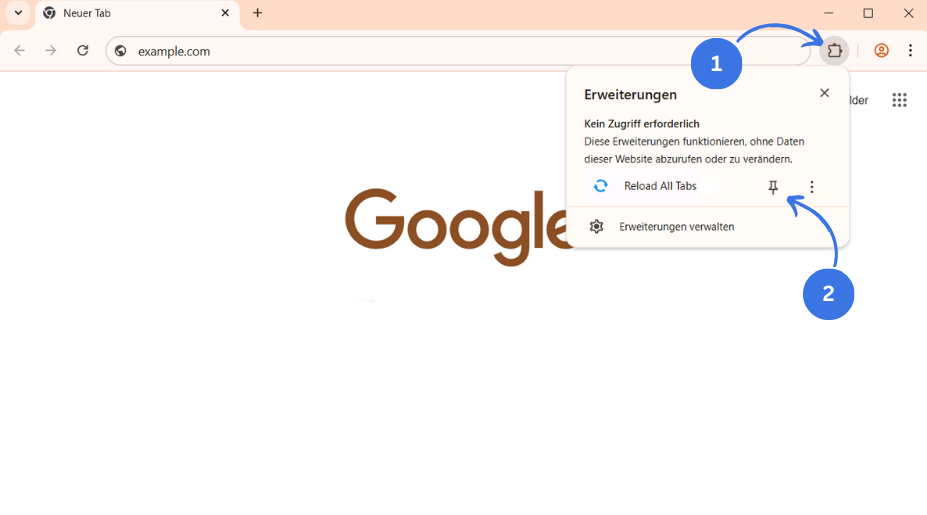 How to pin the extension.